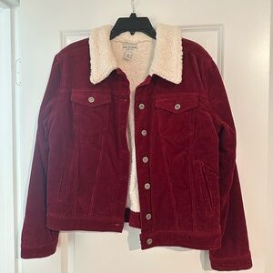 Women's Corduroy Jacket with Sherpa Collar & interior (Large)